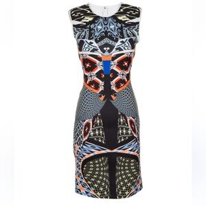 Clover Canyon Neoprene Geometric Print Body Con Dress XS